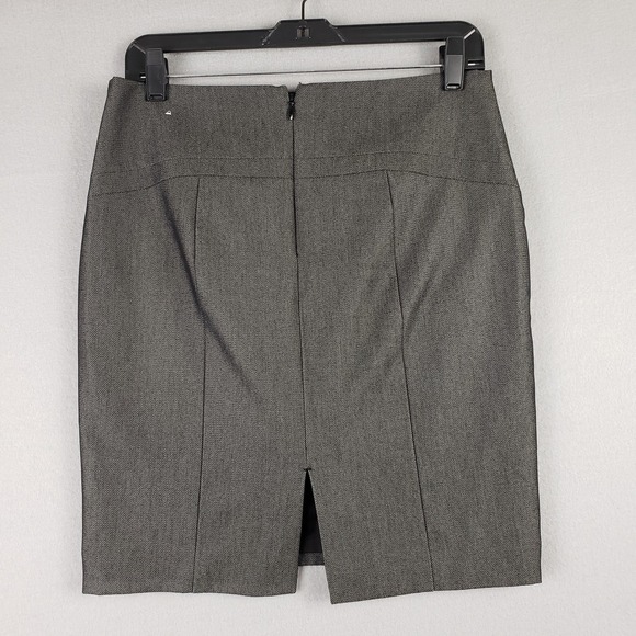 Express Women's Size 4 Herringbone Pencil Skirt Black Office Career Professional - Picture 5 of 12